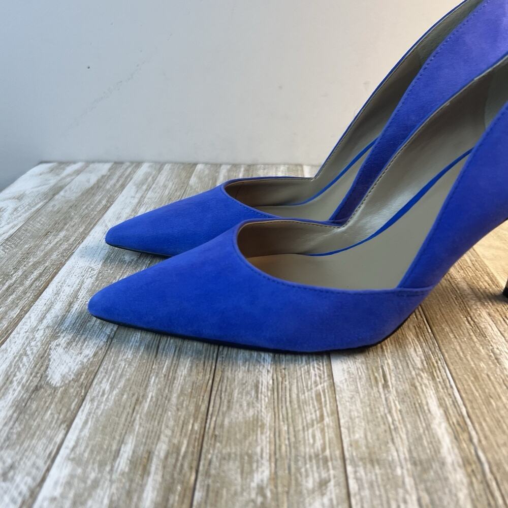 Ann Taylor Royal Blue Suede Pointed-Toe Pumps - Picture 2 of 11